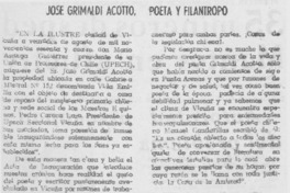 José Grimaldi Acotto, poeta y filántropo