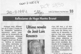 Ultima novela de José Luis Rosasco  [artículo] Hugo Montes Brunet.