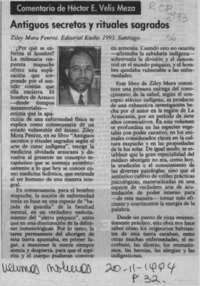 Antiguos secretos y rituales sagrados  [artículo] E. Velis Meza.