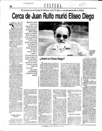 Cerca de Juan Rulfo murió Eliseo Diego  [artículo].