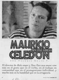 Mauricio Celedón sin palabras  [artículo] Valeria Solís T.