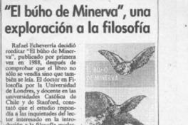 "El Búho de Minerva", una exploración a la filosofía