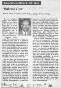 "Habráse visto"  [artículo] Héctor E. Velis Meza.
