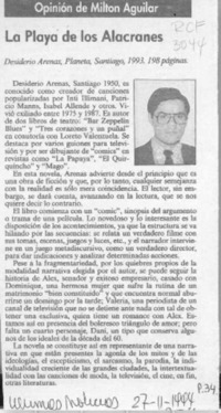 La playa de los alacranes  [artículo] Milton Aguilar.