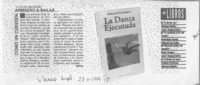 "La danza ejecutada", como un cuentista aprendió a bailar  [artículo] Ratina.
