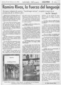 Ramiro Rivas, la fuerza del lenguaje