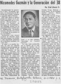 Nicomedes Guzmán y la generación del 38
