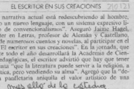 "El escritor en sus creaciones"
