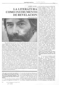 "La literatura como instrumento de revelación"