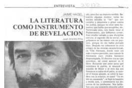 "La literatura como instrumento de revelación"
