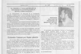 "Profesor invitado en Programa de Magister Artium de la FEG"