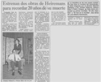 Estrenan dos obras de Heiremans para recordar 20 años de su muerte