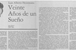 Veinte años de un sueño