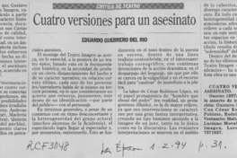 Cuatro versiones para un asesinato  [artículo] Eduardo Guerrero del Río.