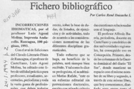 Fichero bibliográfico  [artículo] Carlos René Ibacache I.
