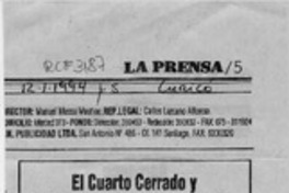 El cuarto cerrado y otros cuentos de la sinrazón  [artículo] Darío de la Fuente.