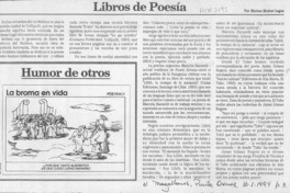Libros de poesía  [artículo] Marino Muñoz Lagos.