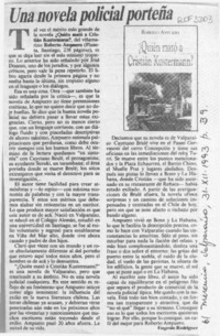 Una novela policial porteña  [artículo] Eugenio Rodríguez.