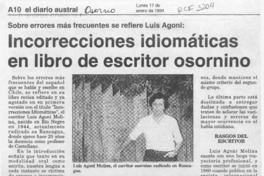 Incorrecciones idiomáticas en libro de escritor osornino  [artículo].