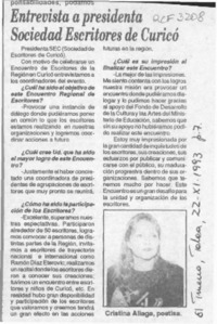Entrevista a presidenta Sociedad Escritores de Curicó  [artículo].