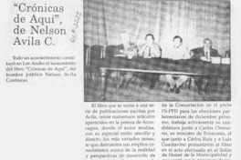 "Crónicas de aquí", de Nelson Avila C.  [artículo].