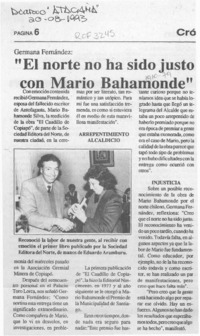 "El Norte no ha sido justo con Mario Bahamonde"  [artículo].