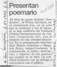 Presentan poemario  [artículo].