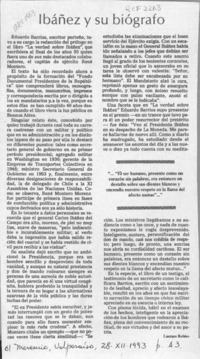 Ibáñez y su biógrafo  [artículo] Lautaro Robles.