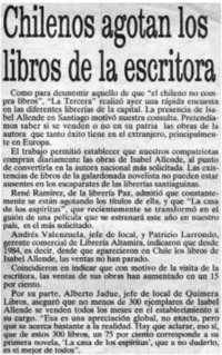 Chilenos agotan los libros de la escritora