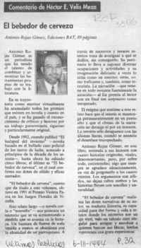 El bebedor de cerveza  [artículo] Héctor E. Velis Meza.