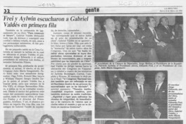 Frei y Aylwin escucharon a Gabriel Valdés en primera fila