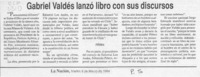 Gabriel Valdés lanzó libro con sus dircursos  [artículo].
