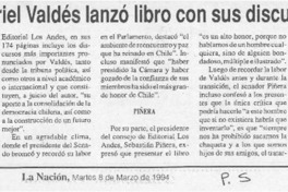 Gabriel Valdés lanzó libro con sus dircursos  [artículo].