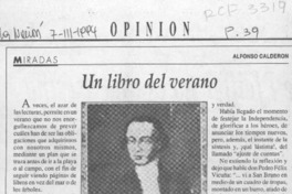 Un libro del verano  [artículo] Alfonso Calderón.