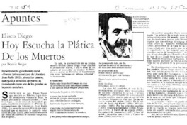 Hoy escucha la plática de los muertos  [artículo] Beatriz Berger.