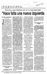"Hace falta una nueva izquierda para participar en la historia que se viene"  [artículo] Dauno Tótoro.