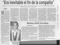"Era inevitable el fin de la compañía"  [artículo] Willy Nikiforos.