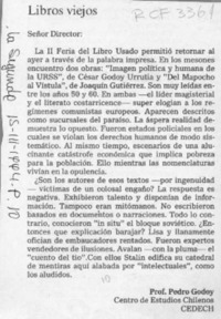 Libros viejos  [artículo] Pedro Godoy.