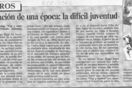 Evocación de una época, la difícil juventud  [artículo].