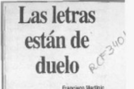 Las letras están de duelo  [artículo] Francisco Martinic.