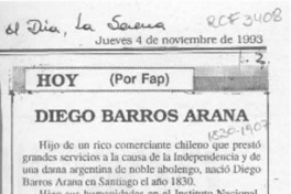 Diego Barros Arana  [artículo] Fap.