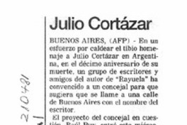 Julio Cortázar  [artículo].