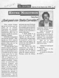 Qué pasó con Stella Corvalán?  [artículo] Fanny Ross.