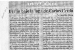 Berlín bajo la lupa de Carlos Cerda  [artículo] Angélica Rivera.