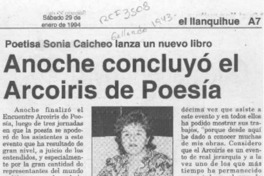 Anoche concluyó el Arcoiris de Poesía  [artículo].