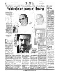 Palabrotas en polémica literaria  [artículo].
