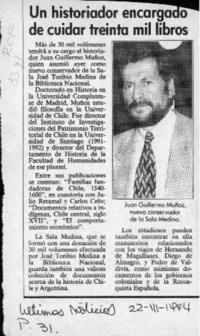 Un Historiador encargado de cuidar treinta mil libros  [artículo].