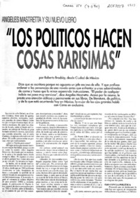 "Los políticos hacen cosas rarísimas"  [artículo] Roberto Brodsky.