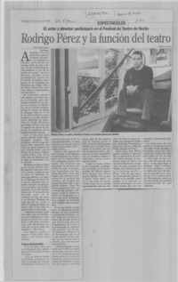 Rodrigo Pérez y la función del teatro