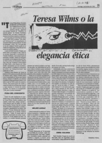 Teresa Wilms o la elegancia ética